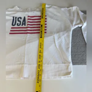 Natural Reflections Vintage 90s White Red Blue USA Flag Crewneck Sweatshirt Sz L thumbnail 6