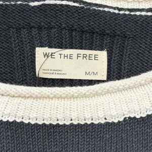 We The Free Ella Colorblock Roll Neck Knit Sweater Black & Cream M NWT thumbnail 5