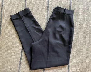 High Waisted Tapered Leg Trouser Blue Size 26 thumbnail 1