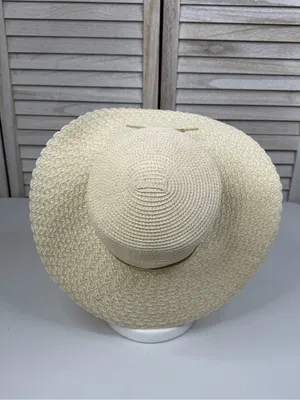 NINE WEST Women's Floppy Scalloped Woven Sunhat Beach Vacation Coastal-OS thumbnail 4