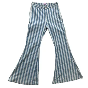 Buddy Love Blue and White Jojo High Waist Stripe Flare Jeans Size 28 thumbnail 4