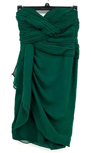 Minuet size‎ small strapless emerald green dress hidden side zip thumbnail 1