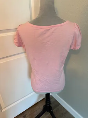 Lilly Pulitzer Light Pink Scoop Neck Short Sleeve Tee, Sz M thumbnail 2