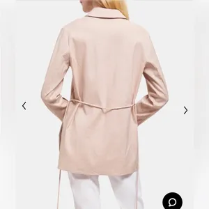 THEORY‎ Linen Blend Belted Shirt Jacket in Light Pink thumbnail 3