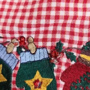 Bobbie Brooks Woman Red White Checked Christmas Mittens Button Front Top 18W 20W thumbnail 6