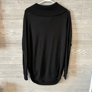 Fate Womens Black Cowl Neck Oversized Sweater Kangaroo Pocket Tunic‎ Large thumbnail 4