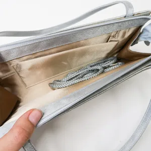 Vintage 90s Metallic Silver Beaded Sequin Mini Bag thumbnail 6