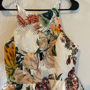 Anthropologie Dahlia Cameo Asymmetrical Peplum Coquette Floral Top Size L thumbnail 9