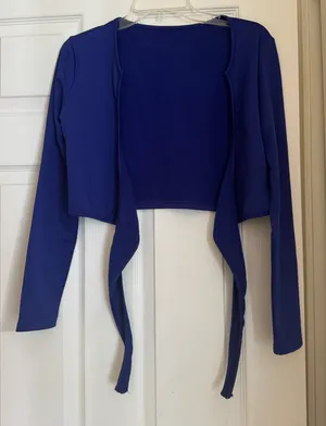 Amazon Women's Long Sleeve Wrap Front Shirt - Royal Blue thumbnail 1