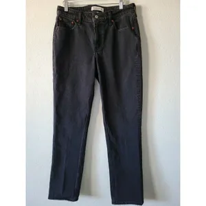 Abercrombie & Fitch Curve Love Women's 27 Black Mid Rise 90s Straight Jeans thumbnail 11