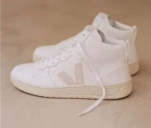 Veja V-15 Leather Extra White Suede Organic Cotton Natural High-Top Trainers 6 thumbnail 1