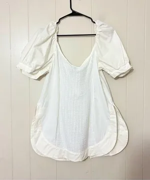 Anthropologie White Maeve Puff-Sleeve Sweetheart Top Size L NWT (READ) thumbnail 7