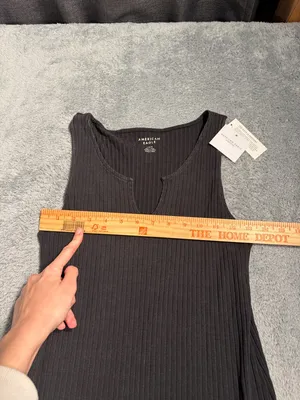 NWT American Eagle Black Ribbed Tank top Dress large MSRP$40 thumbnail 7