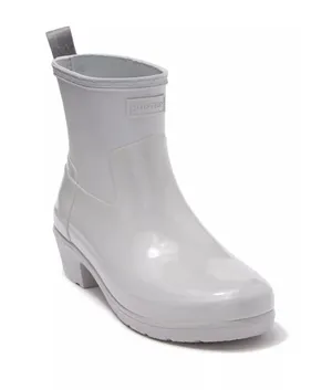 Hunter Refined Low Heel Biker Gloss Duo Waterproof Rain Boots 8 thumbnail 1