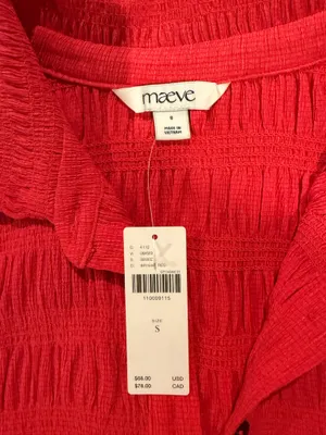 Maeve Smocked Button-Front Top thumbnail 3
