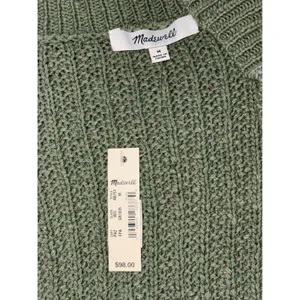 Madewell Bobble Cardigan Sweater Green Women Medium NWT Ribbed‎ Open Front thumbnail 4
