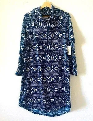 NWT Carole Hochman Lounger blue multi cowl neck size‎ M thumbnail 1