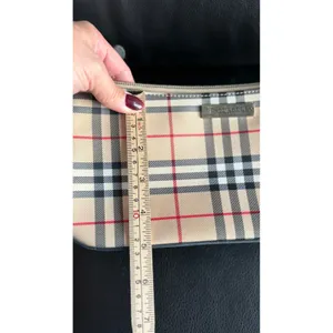 Burberry London Nova Check Canvas Leather Clutch Bag Tan Black No Strap thumbnail 10
