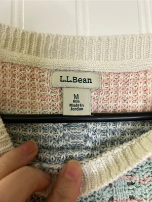 L.L. Bean Pastel Chevron Knit Sweater Size Medium thumbnail 4