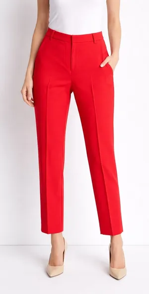 L'Agence Trousers Women Size 4‎ Red Slim Straight Leg Stretch Dress Pants thumbnail 1