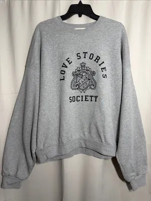 Love Stories Society Sloane Crewneck Sweatshirt Gray Large thumbnail 1