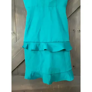 Snow Rose Teal Ruffle Mini Dress Lace Up Back Size 0 Coquette‎ Mermaidcore thumbnail 5
