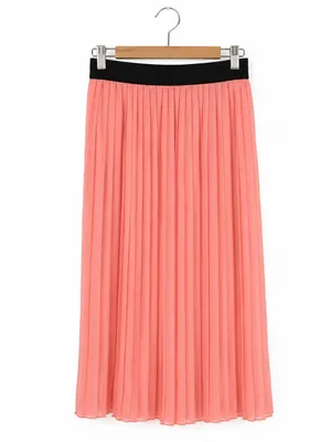 Love Culture Pleated Maxi Skirt in Coral thumbnail 2