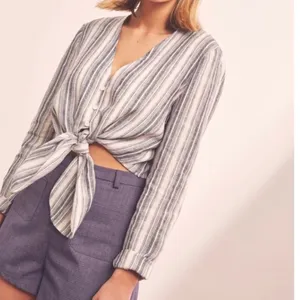 The Fifth Label Guide Stripe Top Tie Front‎ Blouse Blue White NWT S thumbnail 2