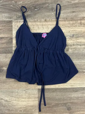 Edikted Sunrise Babydoll Tank Top Navy Blue Women’s Large thumbnail 2