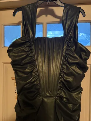 Akira Stay With Me Off Shoulder Faux Leather Mini Dress thumbnail 4