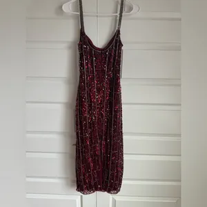 Mac Duggal 10770 Burgundy Beaded Spaghetti Strap Midi‎ Slip Dress Size 2- NWT thumbnail 8
