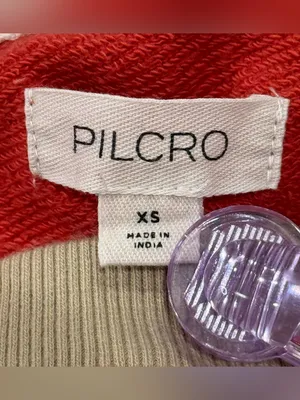 Anthropologie Pilcro Pep Rally Oversized Crewneck Sweatshirt XS Red Panther thumbnail 10
