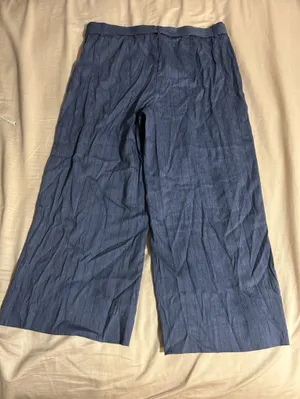 J. Jill Navy Wide-Leg Linen-Blend Pants XLT thumbnail 5