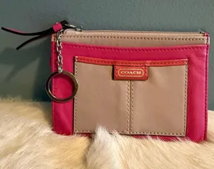 Coach Vermillion Muticolored Coin Purse thumbnail 1