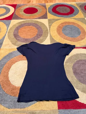 Banana Republic Navy Blue Y2K Style Vintage Babydoll Top 100% Modal Size Medium thumbnail 4