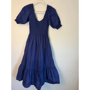 Hill House Nap Dress Navy Blue Smocked Short Puff Sleeve XXS EUC thumbnail 7