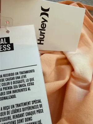 NWT Hurley Tie Dye Crop Tank Top Peach White Size Small $33 thumbnail 8