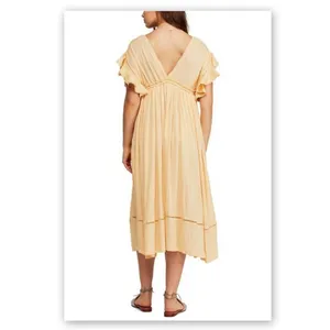 NWT Free People Will Wait For You Midi Dress Embroidered Ruffles Beach Small thumbnail 6