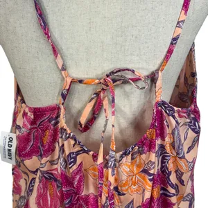 Old Navy X-Large Maxi Dress Sleeveless Side Slits Floral V-Neck Lightweight New thumbnail 6