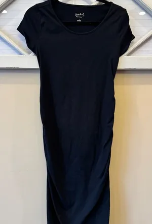 Isabel Maternity T-Shirt Dress Womens Small Short Sleeve Soft‎ Stretch Black thumbnail 1