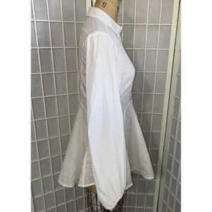 FREE PEOPLE White All The Time Tunic Peplum Button Up Boho Cottagecore Shirt XS‎ thumbnail 5