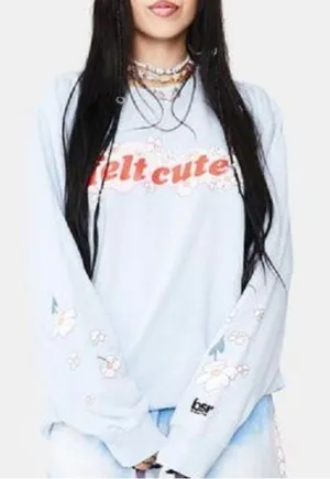 Revolve BSR by Samii Ryan felt cute daisy pastel blue sweatshirt thumbnail 1