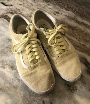 Women's size 8 Yellow Suede Vans Old Skool Casual Sneakers Shoes Skater Bloke thumbnail 1