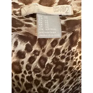 Love 21 Women Brown Leopard Print Maxi Skirt XS High Waist Lined Animal‎ Print thumbnail 2