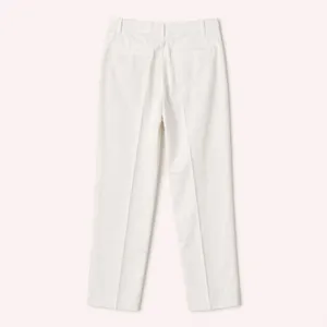 Burberry Golf White Cotton Stretch Pants Women Size 6 NWT Designer Straight Leg thumbnail 2