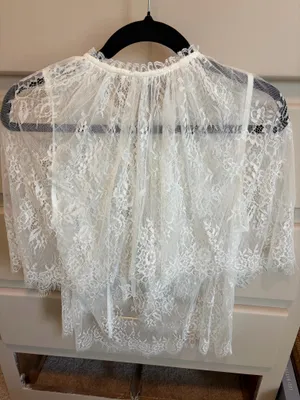 Anthropologie Lace Tie Front Poncho Cape thumbnail 3