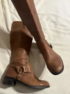 Vince Camuto Women’s Tall Leather Riding Boots in Brown 7.5 thumbnail 1