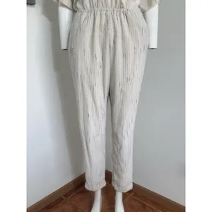 Anthropologie Feather Bone Soleil Ivory Stripe Textured Jumpsuit Women’s Size S thumbnail 3