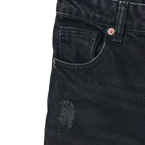 ZARA‎ Black Rigid Denim High Rise Ripped Distressed Wide Leg Full Length Jeans 4 thumbnail 7