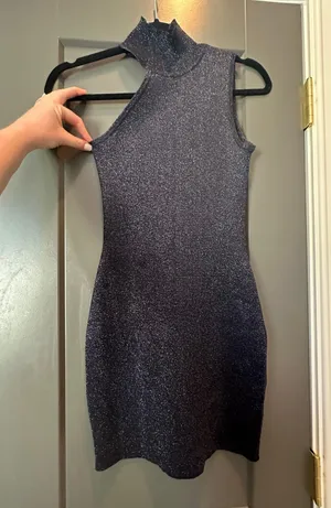 Super down Metallic Bodycon Dress  thumbnail 1